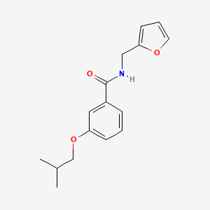 molecular formula C16H19NO3 B4845857 N-(2-furylmethyl)-3-isobutoxybenzamide 