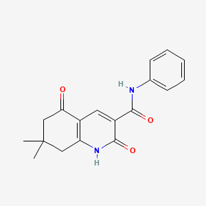 molecular formula C18H18N2O3 B4845899 7,7-dimethyl-2,5-dioxo-N-phenyl-1,2,5,6,7,8-hexahydro-3-quinolinecarboxamide 