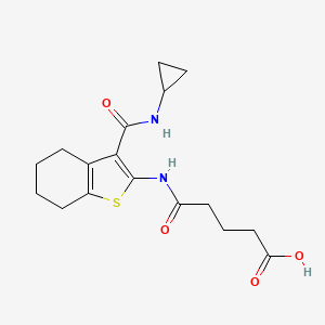 molecular formula C17H22N2O4S B4845906 5-({3-[(cyclopropylamino)carbonyl]-4,5,6,7-tetrahydro-1-benzothien-2-yl}amino)-5-oxopentanoic acid 
