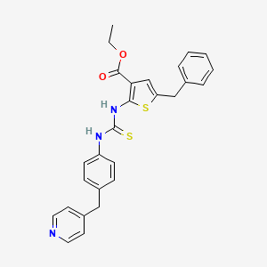 molecular formula C27H25N3O2S2 B4845936 ethyl 5-benzyl-2-[({[4-(4-pyridinylmethyl)phenyl]amino}carbonothioyl)amino]-3-thiophenecarboxylate 