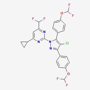 molecular formula C25H17ClF6N4O2 B4845953 2-{4-chloro-3,5-bis[4-(difluoromethoxy)phenyl]-1H-pyrazol-1-yl}-4-cyclopropyl-6-(difluoromethyl)pyrimidine 