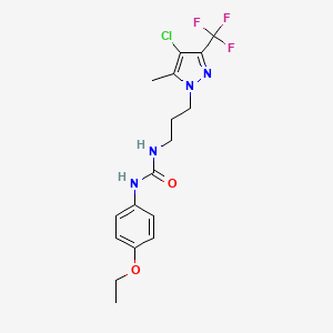 molecular formula C17H20ClF3N4O2 B4845954 N-{3-[4-chloro-5-methyl-3-(trifluoromethyl)-1H-pyrazol-1-yl]propyl}-N'-(4-ethoxyphenyl)urea 