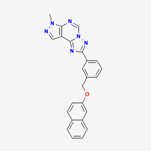 molecular formula C24H18N6O B4845957 7-methyl-2-{3-[(2-naphthyloxy)methyl]phenyl}-7H-pyrazolo[4,3-e][1,2,4]triazolo[1,5-c]pyrimidine 