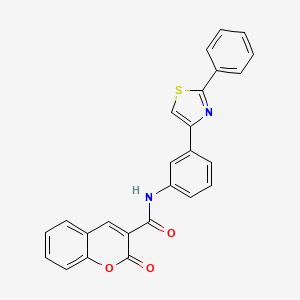 2-oxo-N-[3-(2-phenyl-1,3-thiazol-4-yl)phenyl]-2H-chromene-3-carboxamide