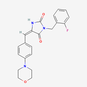 3-(2-fluorobenzyl)-5-[4-(4-morpholinyl)benzylidene]-2,4-imidazolidinedione
