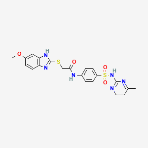 molecular formula C21H20N6O4S2 B4845973 2-[(6-methoxy-1H-benzimidazol-2-yl)thio]-N-(4-{[(4-methyl-2-pyrimidinyl)amino]sulfonyl}phenyl)acetamide 