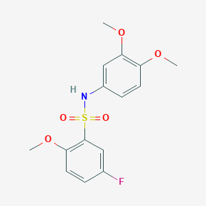 molecular formula C15H16FNO5S B4845981 N-(3,4-dimethoxyphenyl)-5-fluoro-2-methoxybenzenesulfonamide 