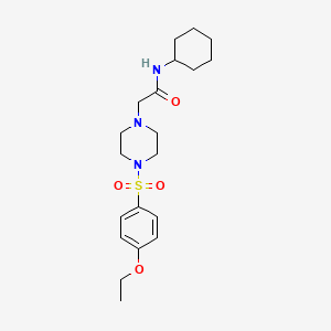 molecular formula C20H31N3O4S B4845983 N-cyclohexyl-2-{4-[(4-ethoxyphenyl)sulfonyl]-1-piperazinyl}acetamide 