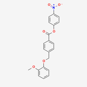 molecular formula C21H17NO6 B4845995 4-nitrophenyl 4-[(2-methoxyphenoxy)methyl]benzoate 