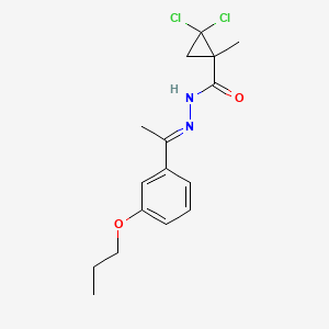molecular formula C16H20Cl2N2O2 B4846002 2,2-dichloro-1-methyl-N'-[1-(3-propoxyphenyl)ethylidene]cyclopropanecarbohydrazide 