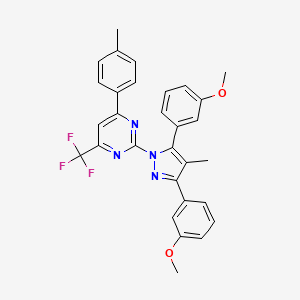 2-[3,5-bis(3-methoxyphenyl)-4-methyl-1H-pyrazol-1-yl]-4-(4-methylphenyl)-6-(trifluoromethyl)pyrimidine