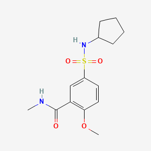 molecular formula C14H20N2O4S B4846020 5-[(cyclopentylamino)sulfonyl]-2-methoxy-N-methylbenzamide 