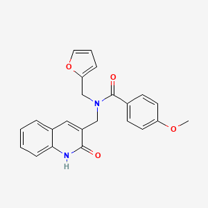 N-(2-furylmethyl)-N-[(2-hydroxy-3-quinolinyl)methyl]-4-methoxybenzamide