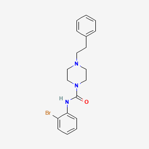 molecular formula C19H22BrN3O B4846046 N-(2-bromophenyl)-4-(2-phenylethyl)-1-piperazinecarboxamide 