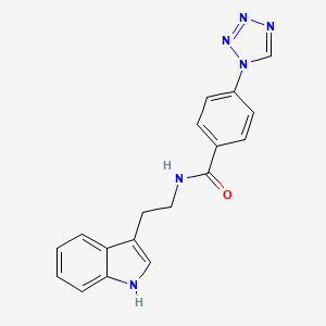 molecular formula C18H16N6O B4846054 N-[2-(1H-indol-3-yl)ethyl]-4-(1H-tetrazol-1-yl)benzamide 