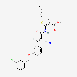 methyl 2-[(3-{3-[(3-chlorobenzyl)oxy]phenyl}-2-cyanoacryloyl)amino]-5-propyl-3-thiophenecarboxylate