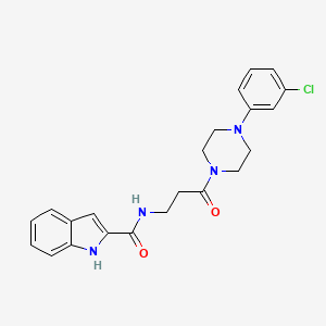 molecular formula C22H23ClN4O2 B4846078 N-{3-[4-(3-chlorophenyl)-1-piperazinyl]-3-oxopropyl}-1H-indole-2-carboxamide 
