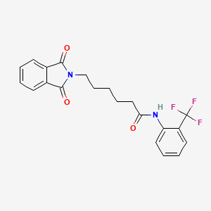 molecular formula C21H19F3N2O3 B4846101 6-(1,3-dioxo-1,3-dihydro-2H-isoindol-2-yl)-N-[2-(trifluoromethyl)phenyl]hexanamide 