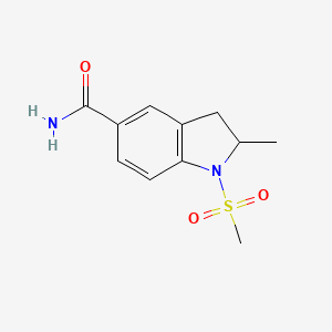 molecular formula C11H14N2O3S B4846113 2-methyl-1-(methylsulfonyl)-5-indolinecarboxamide 