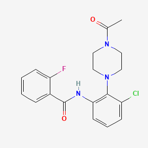 molecular formula C19H19ClFN3O2 B4846121 N-[2-(4-acetyl-1-piperazinyl)-3-chlorophenyl]-2-fluorobenzamide 