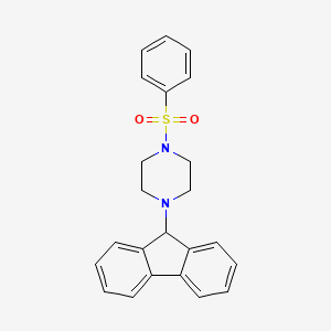 molecular formula C23H22N2O2S B4846128 1-(9H-fluoren-9-yl)-4-(phenylsulfonyl)piperazine 