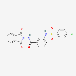 molecular formula C21H14ClN3O5S B4846137 3-{[(4-chlorophenyl)sulfonyl]amino}-N-(1,3-dioxo-1,3-dihydro-2H-isoindol-2-yl)benzamide 