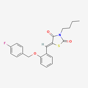 molecular formula C21H20FNO3S B4846170 3-butyl-5-{2-[(4-fluorobenzyl)oxy]benzylidene}-1,3-thiazolidine-2,4-dione 