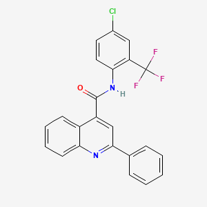 molecular formula C23H14ClF3N2O B4846175 N-[4-chloro-2-(trifluoromethyl)phenyl]-2-phenyl-4-quinolinecarboxamide 