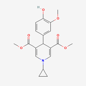 molecular formula C19H21NO6 B4846215 dimethyl 1-cyclopropyl-4-(4-hydroxy-3-methoxyphenyl)-1,4-dihydro-3,5-pyridinedicarboxylate 