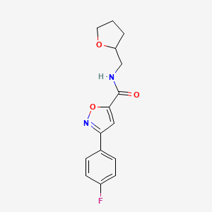 molecular formula C15H15FN2O3 B4846236 3-(4-fluorophenyl)-N-(tetrahydro-2-furanylmethyl)-5-isoxazolecarboxamide 