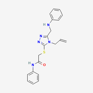 molecular formula C20H21N5OS B4846268 2-{[4-allyl-5-(anilinomethyl)-4H-1,2,4-triazol-3-yl]thio}-N-phenylacetamide 