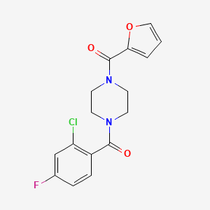 molecular formula C16H14ClFN2O3 B4846279 1-(2-chloro-4-fluorobenzoyl)-4-(2-furoyl)piperazine 