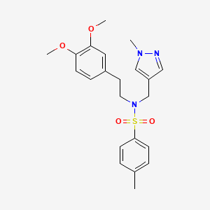 molecular formula C22H27N3O4S B4846287 N-[2-(3,4-dimethoxyphenyl)ethyl]-4-methyl-N-[(1-methyl-1H-pyrazol-4-yl)methyl]benzenesulfonamide 
