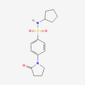 molecular formula C15H20N2O3S B4846312 N-cyclopentyl-4-(2-oxo-1-pyrrolidinyl)benzenesulfonamide 