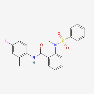 molecular formula C21H19IN2O3S B4846321 N-(4-iodo-2-methylphenyl)-2-[methyl(phenylsulfonyl)amino]benzamide 