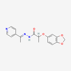 molecular formula C17H17N3O4 B4846333 2-(1,3-benzodioxol-5-yloxy)-N'-[1-(4-pyridinyl)ethylidene]propanohydrazide 