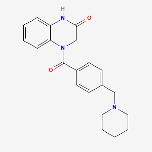 molecular formula C21H23N3O2 B4846341 4-[4-(1-piperidinylmethyl)benzoyl]-3,4-dihydro-2(1H)-quinoxalinone 