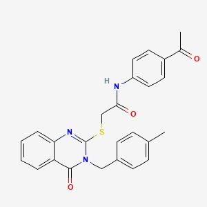 molecular formula C26H23N3O3S B4846353 N-(4-acetylphenyl)-2-{[3-(4-methylbenzyl)-4-oxo-3,4-dihydro-2-quinazolinyl]thio}acetamide 