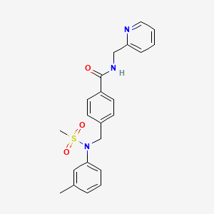 molecular formula C22H23N3O3S B4846364 4-{[(3-methylphenyl)(methylsulfonyl)amino]methyl}-N-(2-pyridinylmethyl)benzamide 