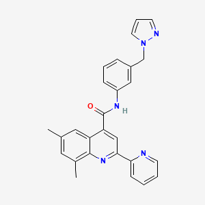 6,8-dimethyl-N-[3-(1H-pyrazol-1-ylmethyl)phenyl]-2-(2-pyridinyl)-4-quinolinecarboxamide