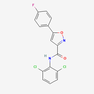 molecular formula C16H9Cl2FN2O2 B4846412 N-(2,6-dichlorophenyl)-5-(4-fluorophenyl)-3-isoxazolecarboxamide 