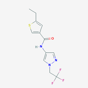 molecular formula C12H12F3N3OS B4846430 5-ethyl-N-[1-(2,2,2-trifluoroethyl)-1H-pyrazol-4-yl]-3-thiophenecarboxamide 