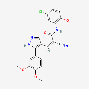 N-(5-chloro-2-methoxyphenyl)-2-cyano-3-[3-(3,4-dimethoxyphenyl)-1H-pyrazol-4-yl]acrylamide