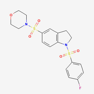molecular formula C18H19FN2O5S2 B4846449 1-[(4-fluorophenyl)sulfonyl]-5-(4-morpholinylsulfonyl)indoline 