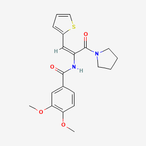 3,4-dimethoxy-N-[1-(1-pyrrolidinylcarbonyl)-2-(2-thienyl)vinyl]benzamide