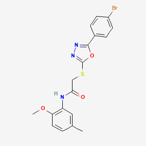molecular formula C18H16BrN3O3S B4846454 2-{[5-(4-bromophenyl)-1,3,4-oxadiazol-2-yl]thio}-N-(2-methoxy-5-methylphenyl)acetamide 