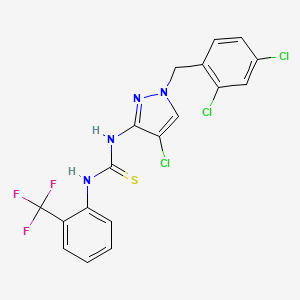 molecular formula C18H12Cl3F3N4S B4846455 N-[4-chloro-1-(2,4-dichlorobenzyl)-1H-pyrazol-3-yl]-N'-[2-(trifluoromethyl)phenyl]thiourea 