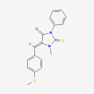 molecular formula C18H16N2OS2 B4846467 1-methyl-5-[4-(methylthio)benzylidene]-3-phenyl-2-thioxo-4-imidazolidinone 