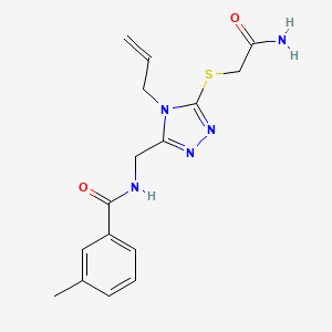 molecular formula C16H19N5O2S B4846472 N-({4-allyl-5-[(2-amino-2-oxoethyl)thio]-4H-1,2,4-triazol-3-yl}methyl)-3-methylbenzamide 