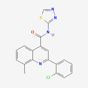 molecular formula C19H13ClN4OS B4846482 2-(2-chlorophenyl)-8-methyl-N-1,3,4-thiadiazol-2-yl-4-quinolinecarboxamide 